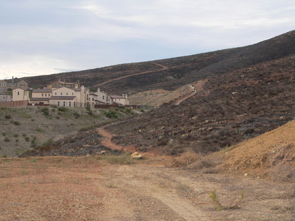 Building defended from wildfire